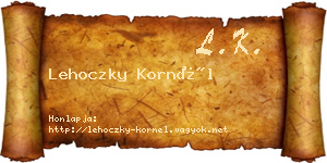 Lehoczky Kornél névjegykártya
