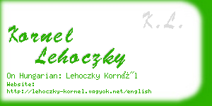 kornel lehoczky business card